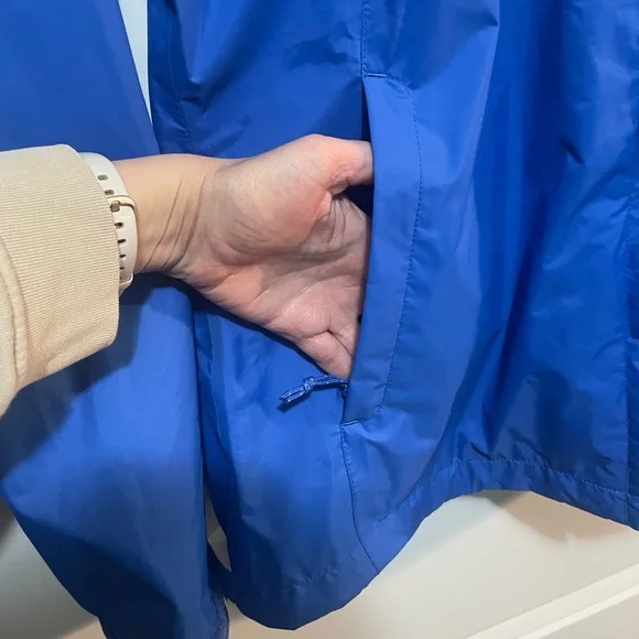 Columbia Bright Blue Hooded Rain Jacket Mesh Lining Sz M - Picture 5 of 11